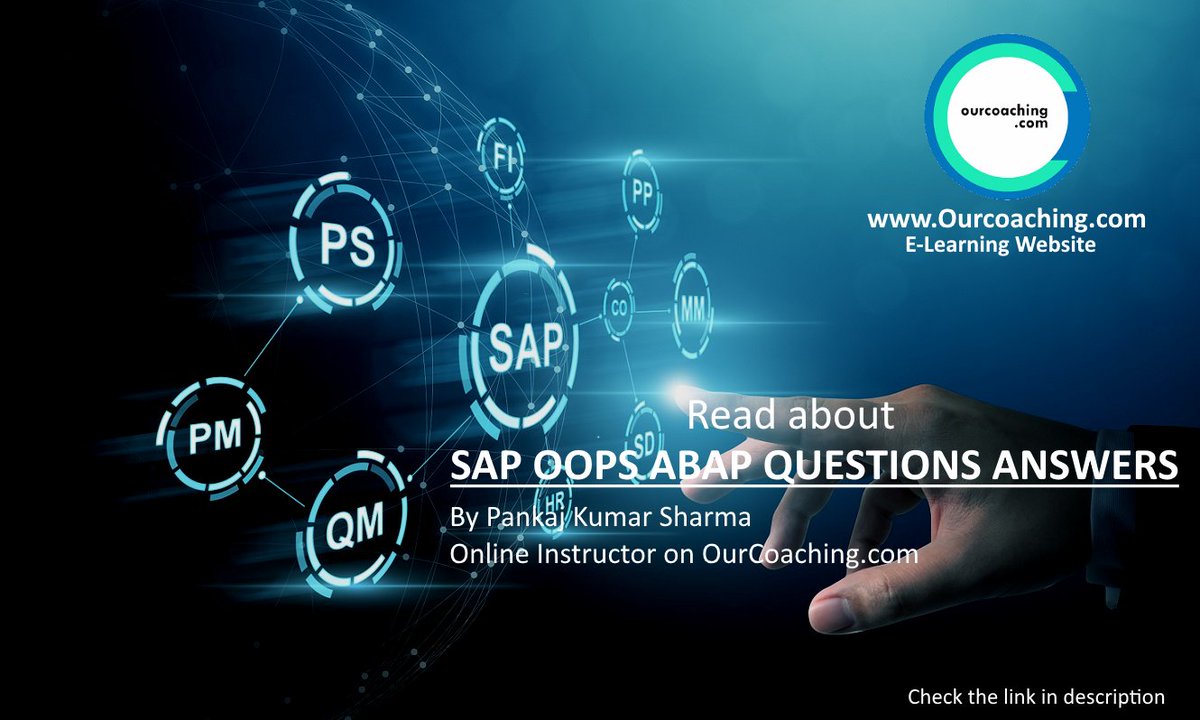 ourcoaching_web's tweet photo. Learn more about- SAP OOPS ABAP VVI QUESTIONS ANSWER SERIES

https://t.co/J4VjvZavvs

#ELearning #onlineCourses #OnlineTutorials #OnlineInstructor #education #sap #SAPoops #SAPABAP #sapsoftware #softwaretraining #sapsoftwaresolutions #sapoop #softwaredevelopment #softwares https://t.co/Y7WOOZssLM