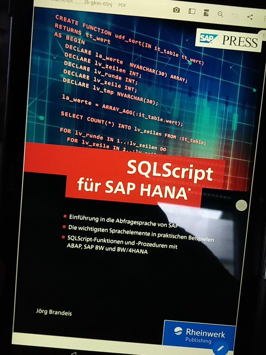 SoSchlegel87's tweet image. Dann schauen wir Mal, ob es was hilft 😉 @joerg_brandeis #SAP #SQLScript #SAPHANA