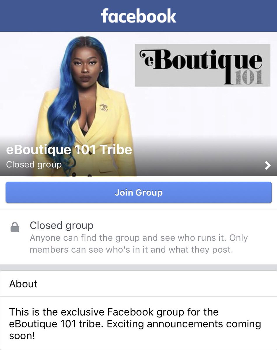 Here’s the link to join the #eBoutique101 tribe - (m.facebook.com/groups/eboutiq…). 

Tonight’s Free Webinar Topic: 3 quick ways to start your online store with little to no money.