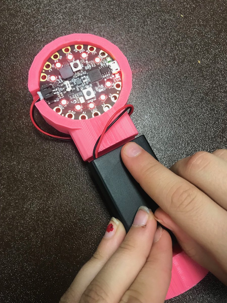 pamka5's tweet photo. #BrevardEdTech Destination Mars-prototyping wearables to sustain homeostasis-3D printed bacteria scanner with Adafruit! #Boeing #MicrosoftEDU https://t.co/ZyucaWjvgD