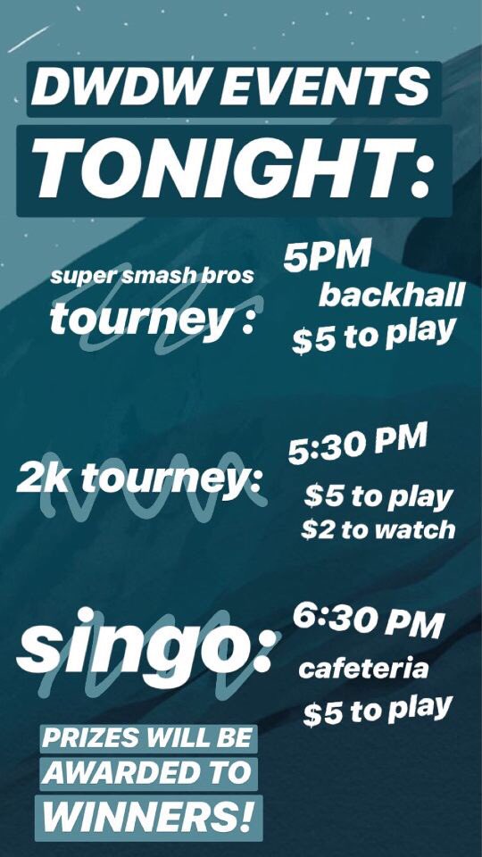 SFHS_DWDW's tweet photo. School was cancelled today but that doesn’t stop DWDW from happening!! Here is an updated graphic for tonight’s events and the events that have been moved. Let us know if you have any questions and if you have an idea for a new weekend event. https://t.co/jQb4iqcGOB
