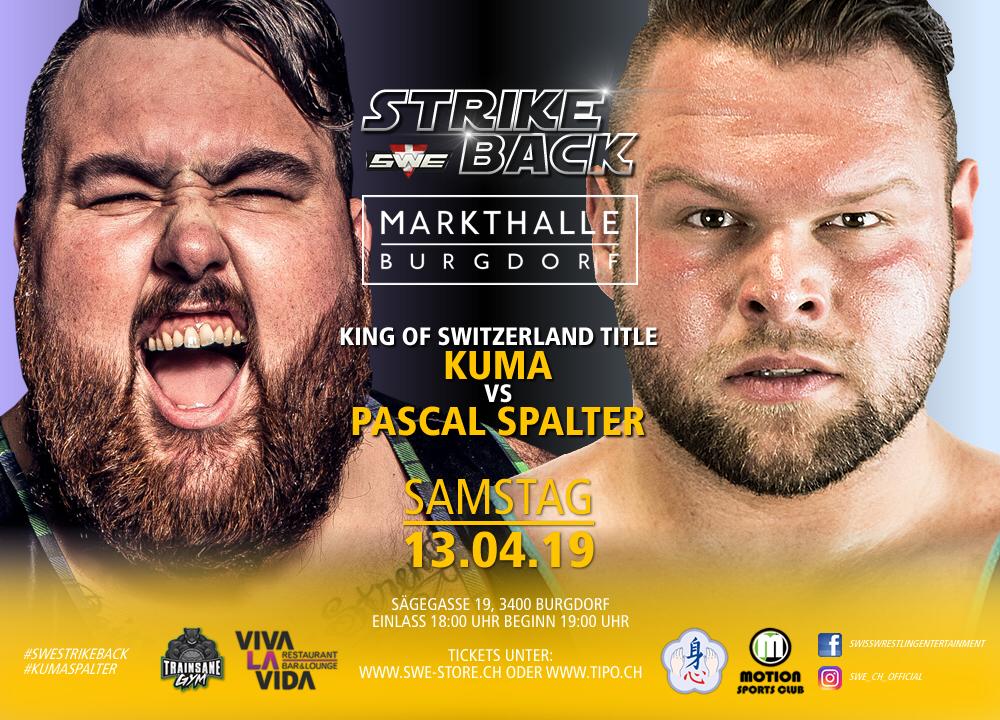 swe_ch_official's tweet photo. As soon as we take a couple of days off on Twitter, the announcements for #StrikeBackII are coming in bunches! First off, it's @smashkumasmash vs. @pascalspalter for the King of Switzerland Championship! Can Kuma end the dominance of the #NewRatpack? https://t.co/XDSP5UPj5V