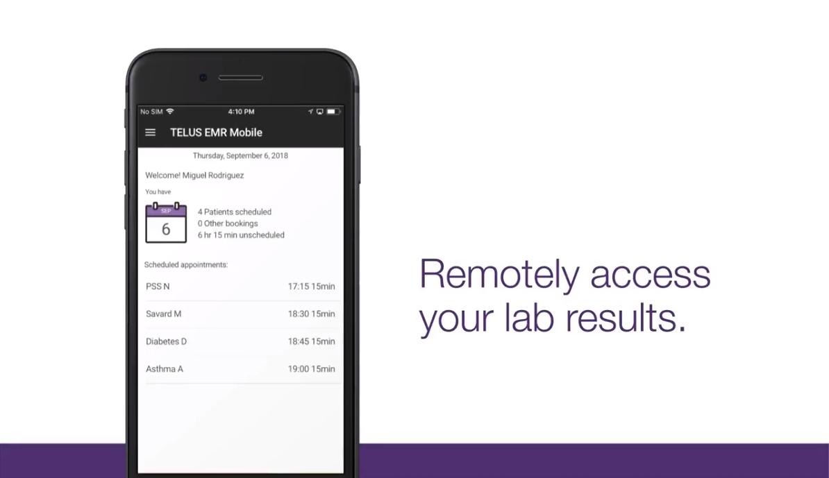 TELUSHealth's tweet photo. #DYK The #EMRmobile app gives you the flexibility to review lab results and take prompt action right from your mobile device. See how https://t.co/vxnTBHZIp0 https://t.co/KmpR9FcrVJ
