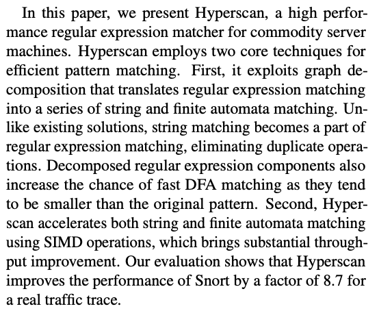 papers_we_love's tweet photo. Hyperscan: A Fast Multi-pattern Regex Matcher for Modern CPUs - Wang, et al. https://t.co/QiVm3i7Zjr
#regex #streming #simd #nsdi19 #usenix #performance https://t.co/A3kU7EtIw2