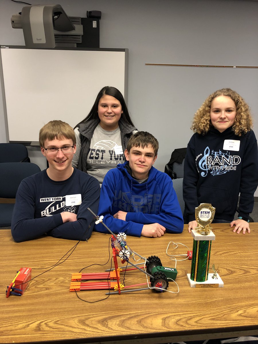 Congratulations to our 8th grade team for winning the Most Creative Design at the <a href="/LIU12_STEM/">Lincoln IU12 STEM</a> K’Nex Challenge!  Way to make us proud! #esedwyasd #wymsrocks