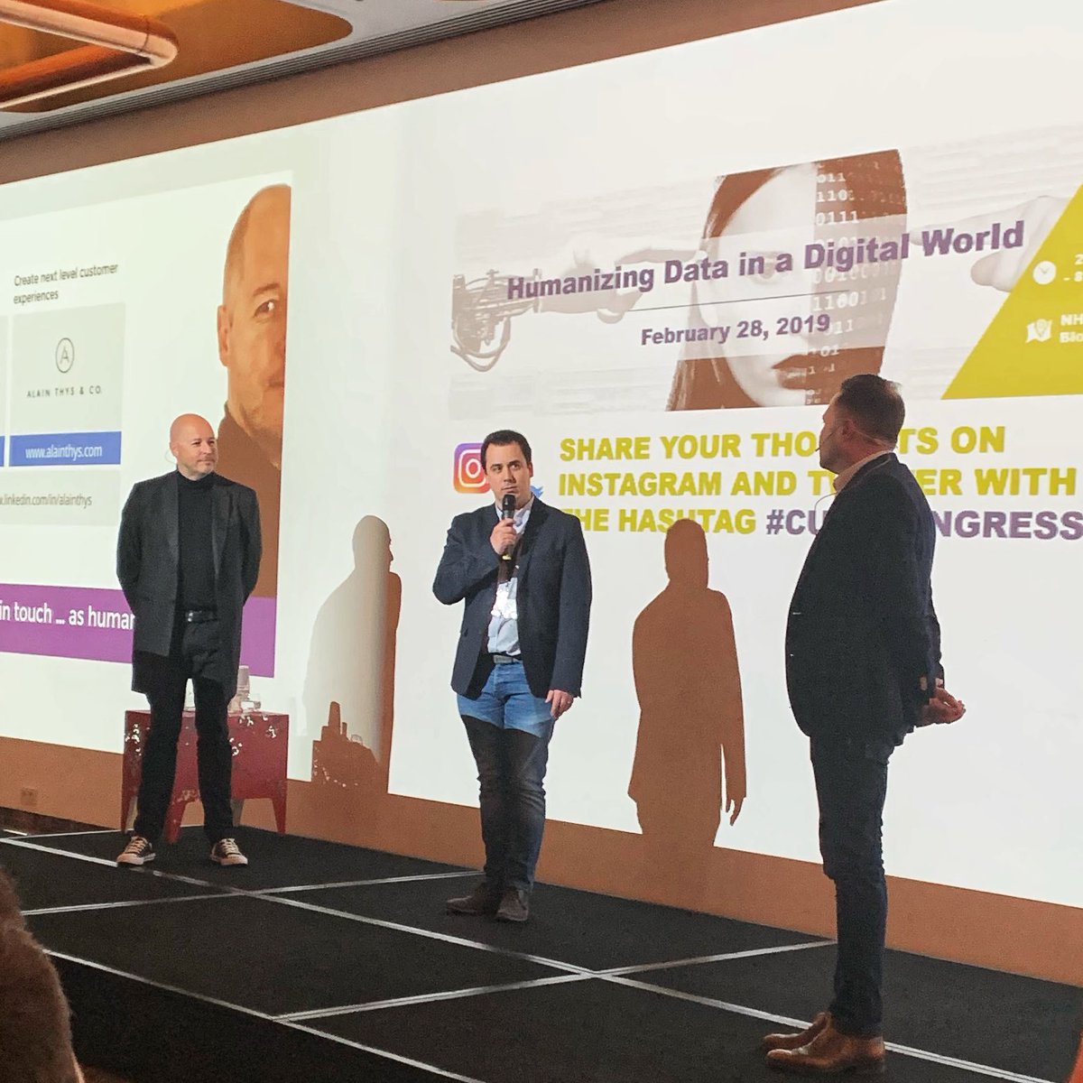 Interesting debate : #human vs #data with <a href="/geert_martens/">Geert Martens</a> &amp;  @AlainThys_ @ #cubecongress #mrx