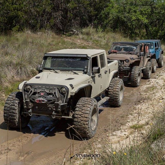 Follow the leader - if your rig can make it! If not, give us a call! Techs are standing by to add new mods to your ride! #StarwoodMotors #StarwoodCustoms #StarwoodPerformance #Jeep #Bandit #OffRoad #JeepTruck #HemiJeep ift.tt/2EEF5OB
