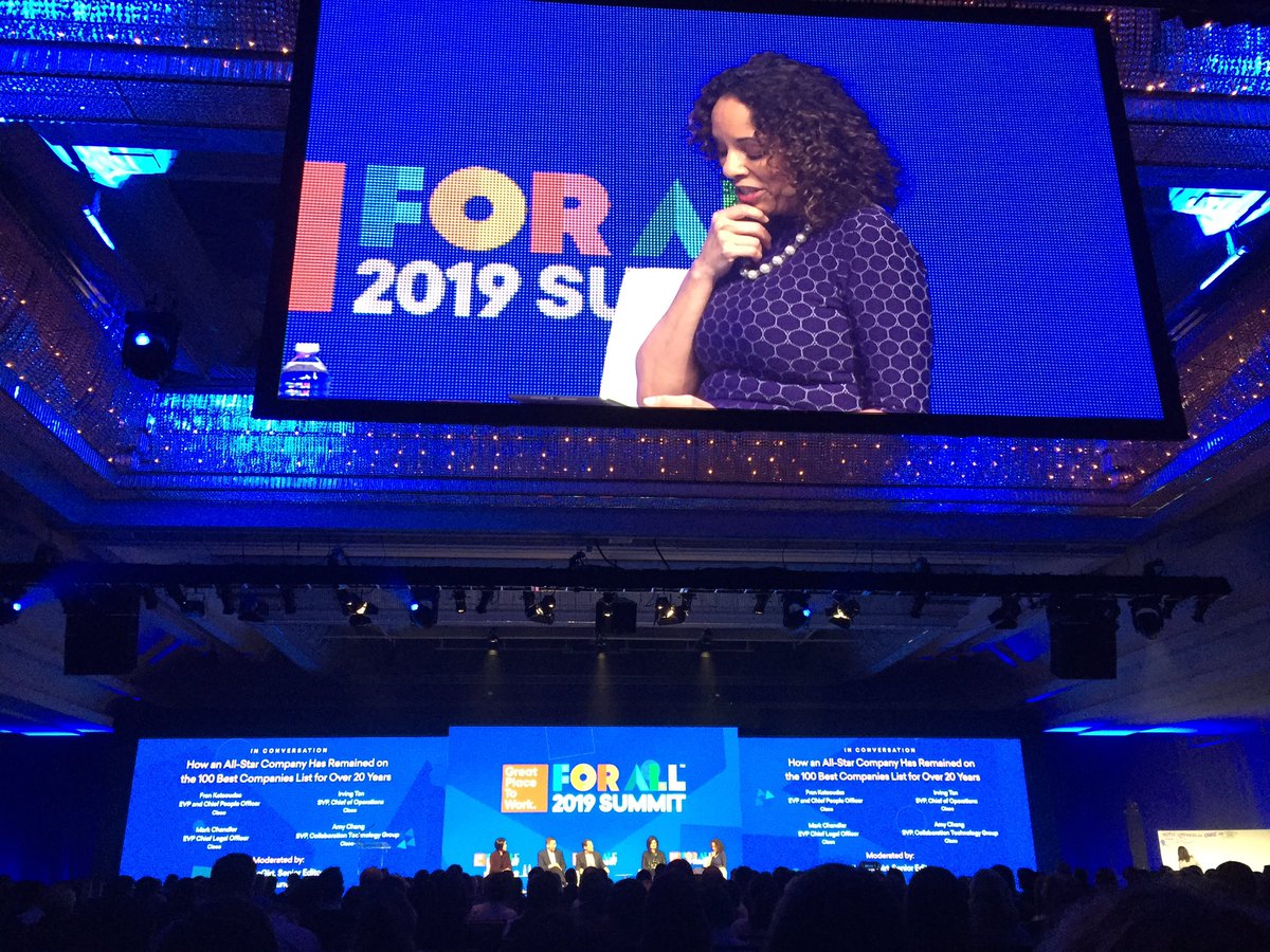 jessicarohman's tweet photo. Such a treat to see the brilliant, eloquent @ellmcgirt lead a panel with @Cisco on creating a human-centric workplace @GPTW_US #GPTW4All https://t.co/O3EHrkqsEI