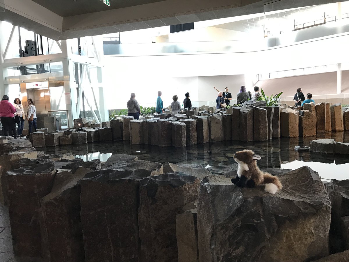 CdaKobe's tweet photo. What an excellent week of listening and sharing stories it has been so far! Starfox and I learned so much #AtCMHR. We also picked up a new travelling buddy, Maple the Cow. 😊 🦊 🐮 https://t.co/0FYEiCp8QQ