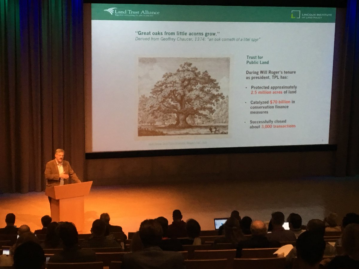 landpolicy's tweet photo. Jim Levitt speaks about Lincoln’s #landconservation work, the Kingsbury Browne Fellowship, and award recipient Will Rogers #GeoDesignSummit https://t.co/Q6lAuctGzI