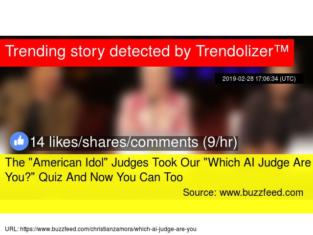 Quizzolizer's tweet image. The &quot;American Idol&quot; Judges Took Our &quot;Which #AIJudge Are You?&quot; Quiz And Now You Can Too #artificialintelligence quiz.trendolizer.com/2019/02/the-am…