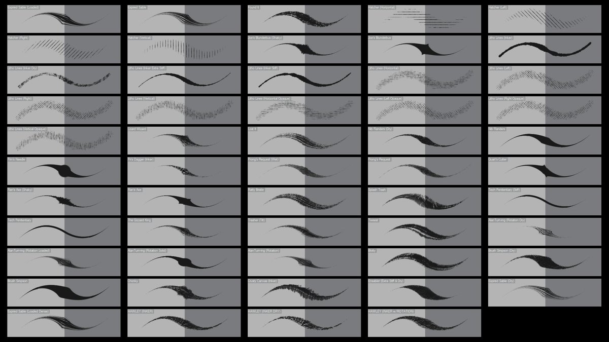 FRENDEN's tweet photo. There may be, uh, about 100 new brushes dropping for my Clip Studio set as a free update soon, too. 👀 https://t.co/UEHgJg5bNz