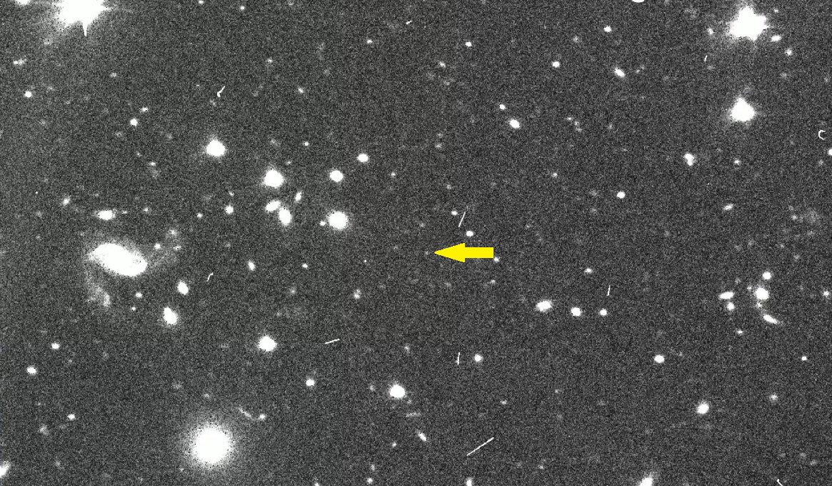cieletespace's tweet photo. Il est petit, il est discret, il est très loin : le plus lointain objet observé dans le Système solaire, le voici ! Découvert il y a une semaine >> https://t.co/Ef99pJvRuK https://t.co/yELyi4Xuz9