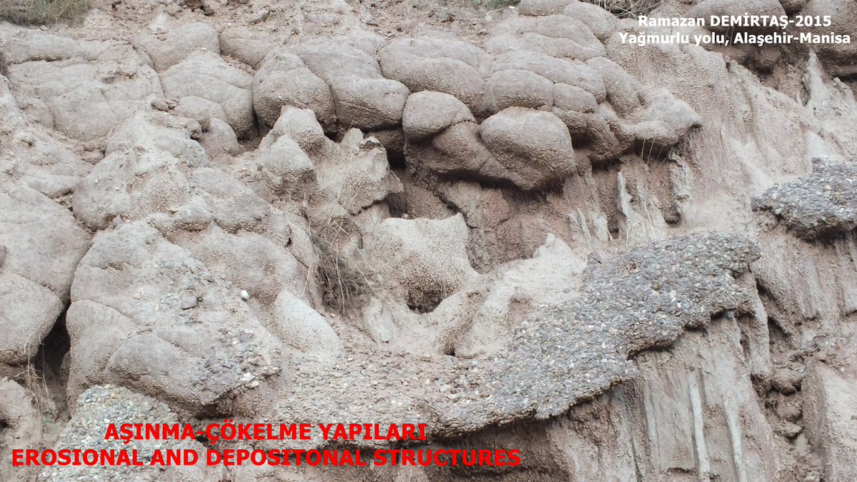 Paleosismolog's tweet photo. #GedizÇöküntüsü'nde Üst Pliyosen-Kuvaterner yaşlı Kaletepe formasyonunda oluşmuş #aşınma-#depolanma yapıları.
#Erosional and #depositional structures formed in Upper Pliocene-Quaternary Kaletepe formation in the #GedizGraben (Yağmurlu yolu, Alaşehir,Manisa, W. Anatolia,Türkiye). https://t.co/jfIGVCZCEd