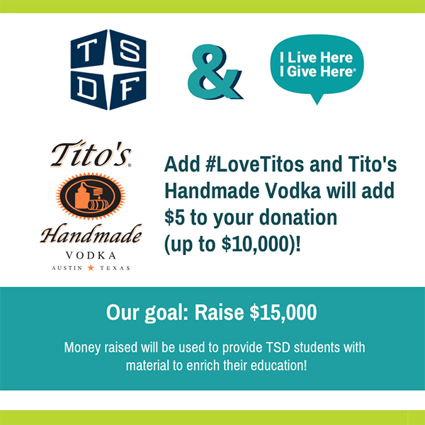 _LanguageForAll's tweet photo. Did you know that @TitosVodka  has pledged to add $5 to every @ILH_IGH  donation (up to $10,000) that includes #LoveTitos in the message? Learn more about how you can make your donation go further on our #AmplifyATX profile page: https://t.co/8vgOVsrPUB #amplify #TSDF #TSD https://t.co/EV8kdozrJ5