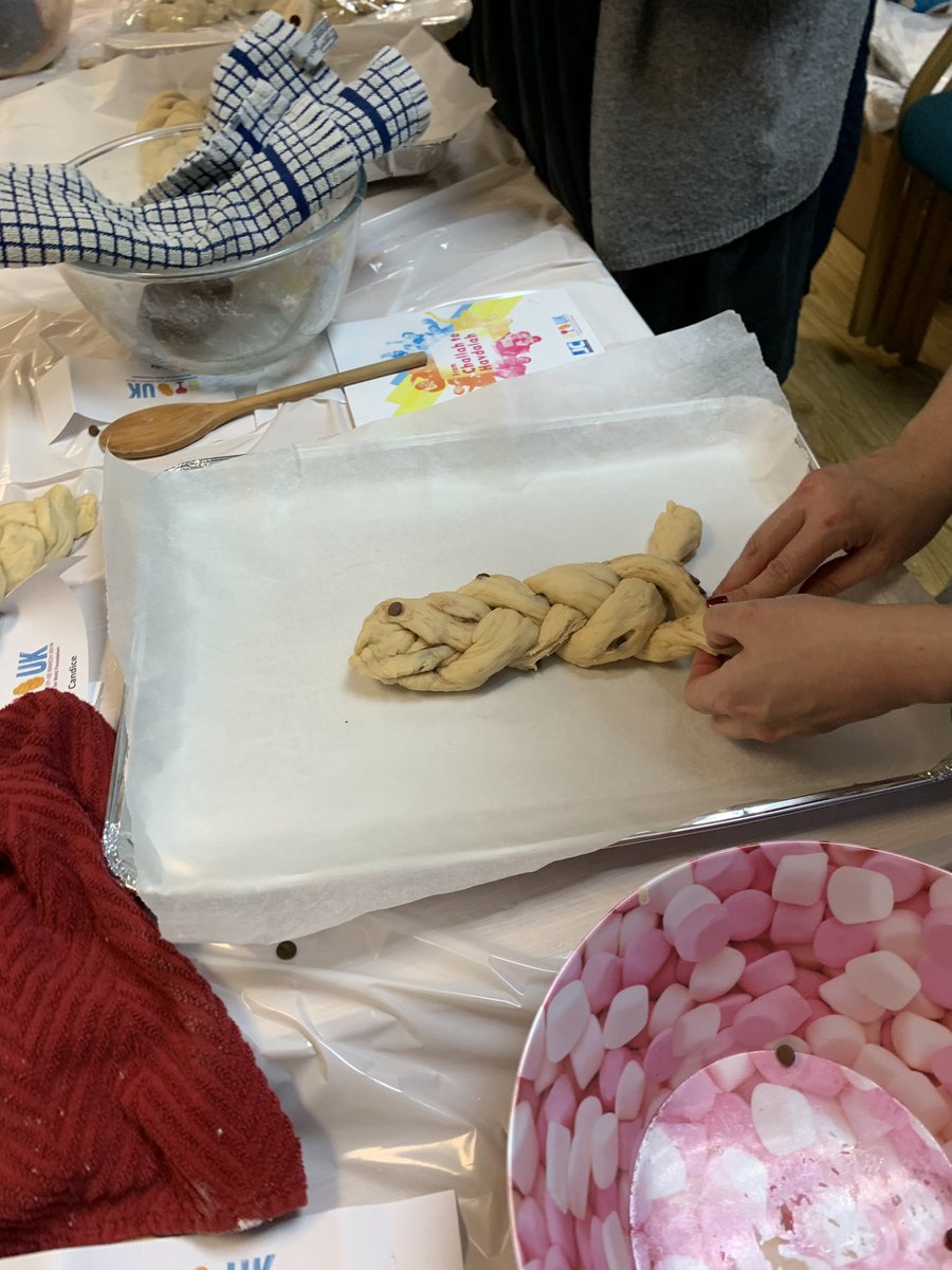 maccabigb's tweet photo. Maccabi GB is so much more than Sport, Health and Wellbeing! Today the staff team took part in @shabbat_uk’s #ChallahBake! #Community #JewishIdentity #ShabbatUKshalom https://t.co/NR5SE56Pit