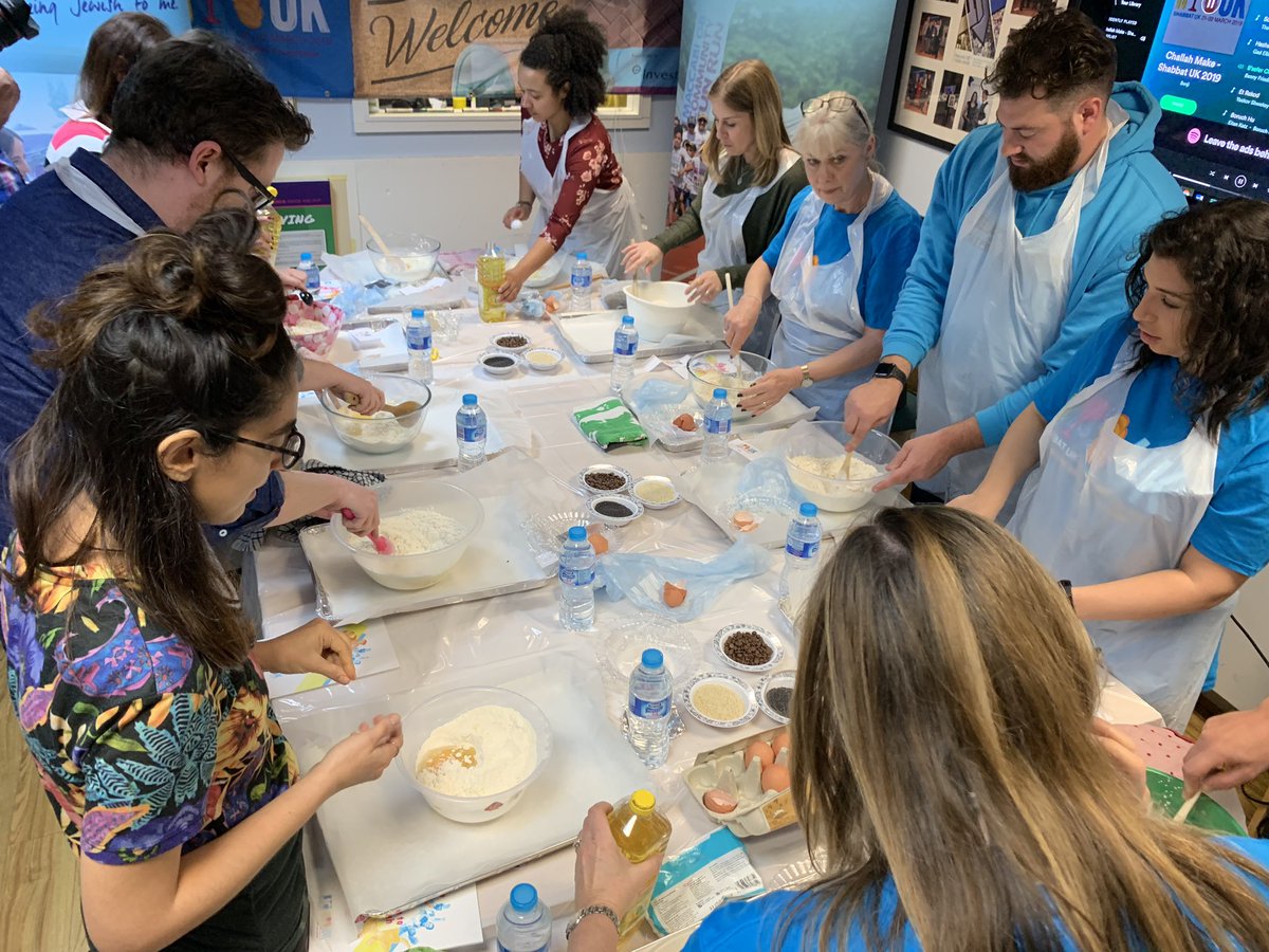 maccabigb's tweet photo. Maccabi GB is so much more than Sport, Health and Wellbeing! Today the staff team took part in @shabbat_uk’s #ChallahBake! #Community #JewishIdentity #ShabbatUKshalom https://t.co/NR5SE56Pit