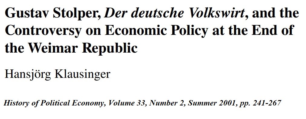 28b\\ In a letter to Joseph Schumpeter, Gustav Stolper describes the journal as “a combination of ‘The Economist’ and ‘The Nation’”. Besides Gustav Stolper, the journal’s main protagonists were Toni Stolper (nee Antonie Kassowitz), Carl Landauer, and Georg Katona.
