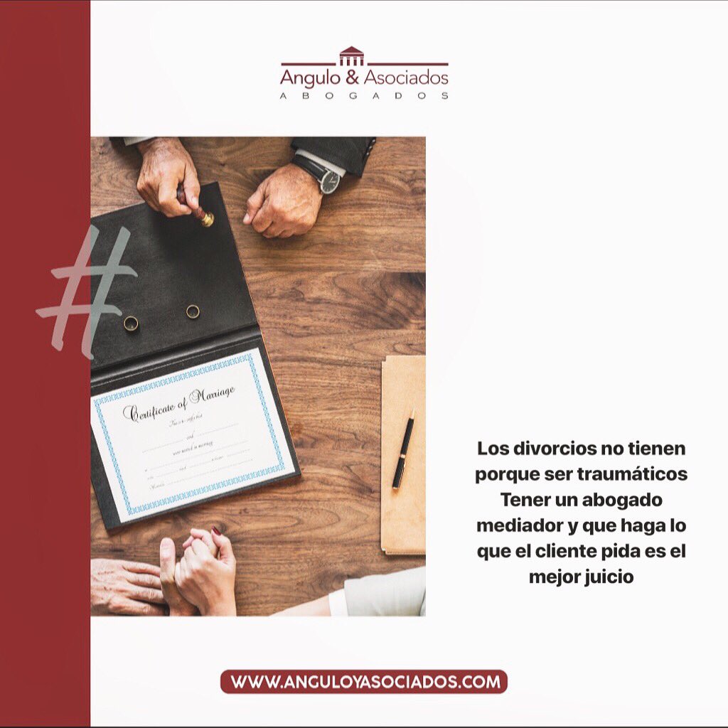 MirlaAngulo_T's tweet photo. En un divorcio de mutuo acuerdo, las partes,  pueden firmar por separado y no verse en el juzgado, pensar en nuestros clientes es fundamental! https://t.co/gI3rVqU05V
