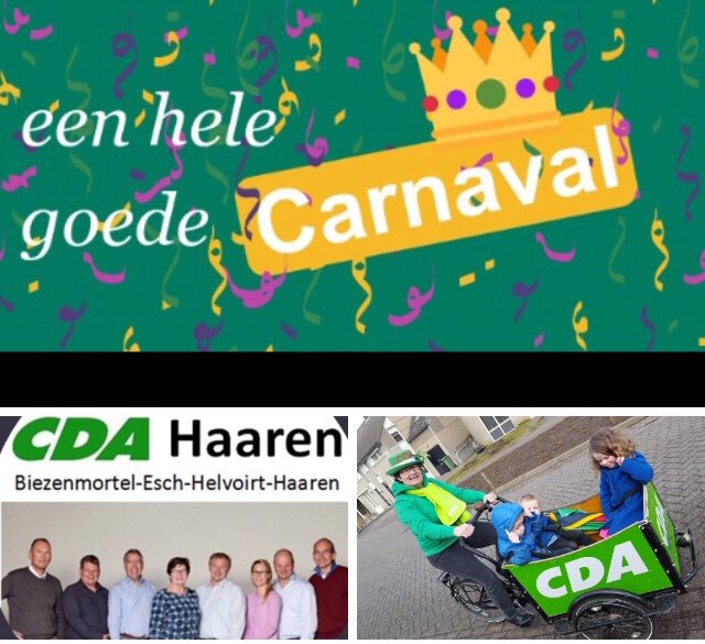 CDA Haaren-Helvoirt-Esch-Biezenmortel wenst jong en oud een hele mooie carnaval! 🎉🎉🎉