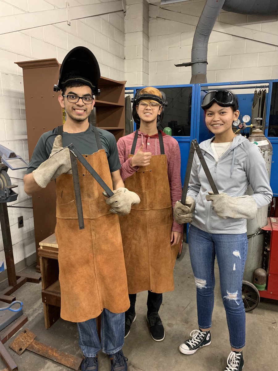 Three of my EDD students learned how to weld for their project!! Kicking butt in our @texaspltw @FBISD_CTE EDD class!