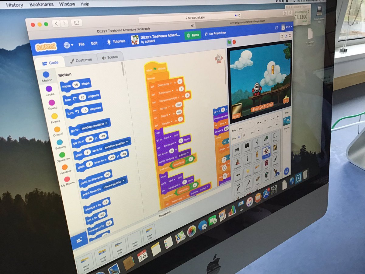 MattWarne's tweet photo. Admittedly @CodeClub @rgsthegrange went a little off piste tonight! I claim to have inspired our #codeclubbers by taking a step down memory lane and challenging the club to produce a version of the legendary ‘DIZZY’ platform game #Amstrad #RETROGAMING #magiclanddizzy #CasChat https://t.co/MhVZ7EFpmA