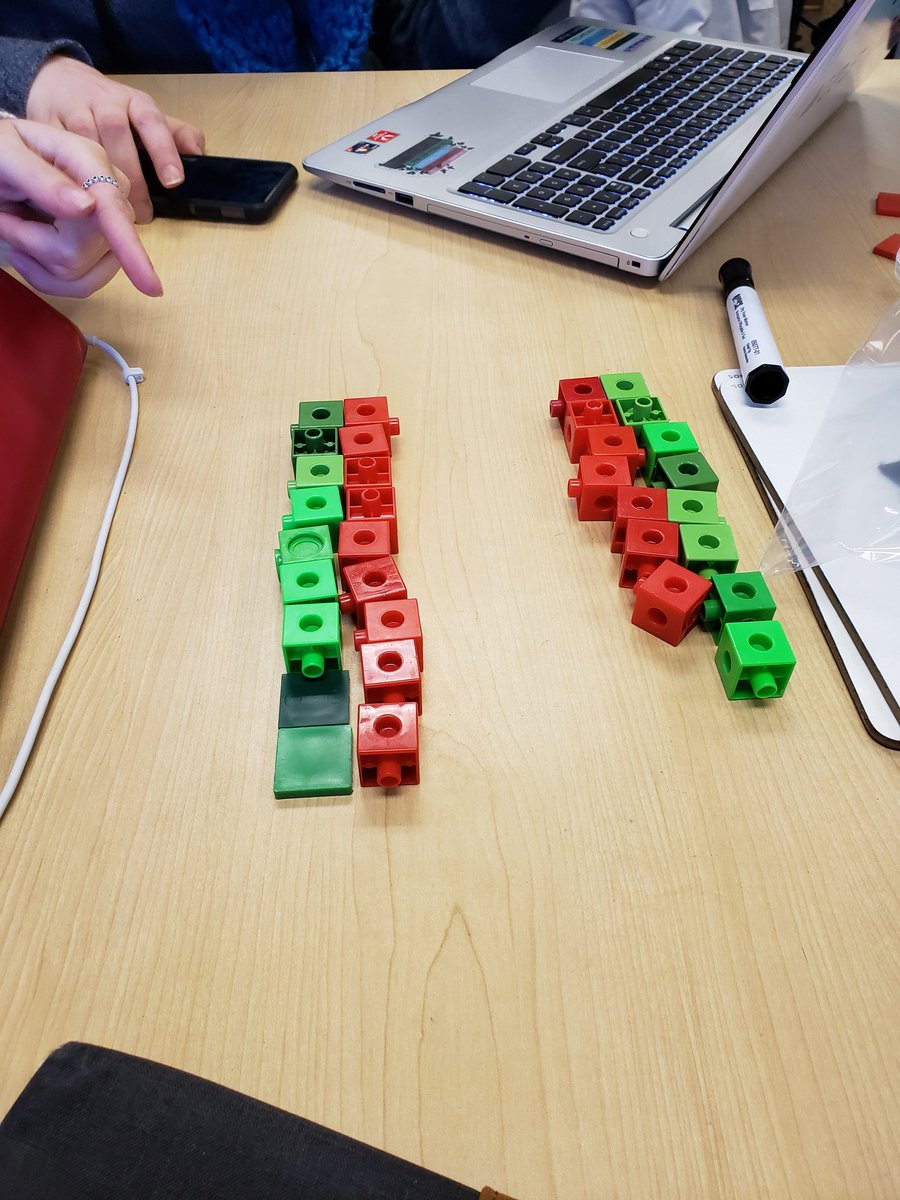 MissPouliot's tweet photo. Conparing Ratios! Which ratio has more green! Hands on learning in math with tiles/cubes! #mathISfun #luotools #luosocial #handsonlearning https://t.co/la5kjmDL9t