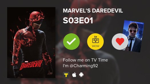 Nickakos's tweet photo. I've just watched episode S03E01 of Marvel's Daredevil! #tvtime https://t.co/RLPvE0Q7Sl https://t.co/ml0fr4sMcc