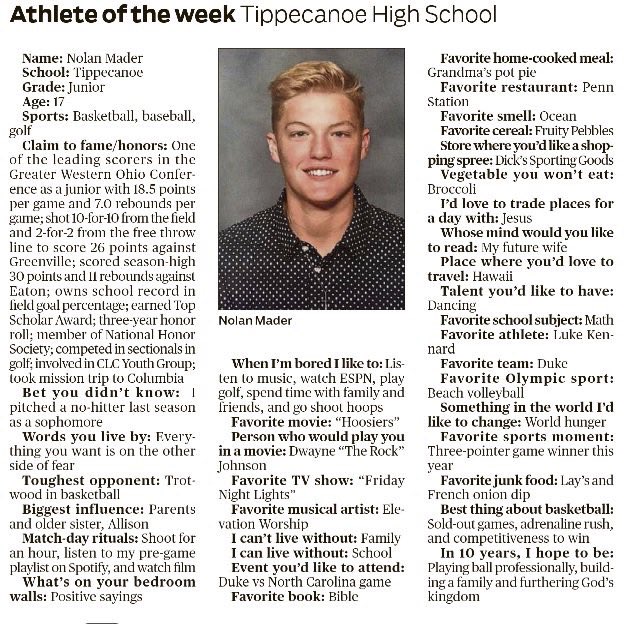 nolan_mader's tweet photo. Thanks to @daytondailynews for the recognition 🙏🏼 https://t.co/4GA8RoOJia