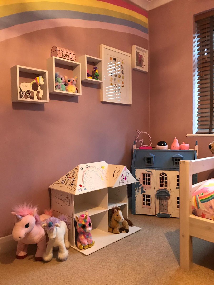 home_improvers's tweet photo. Girls rainbow bedroom restyled 🌈 #Panting #rainbow #wallmural #shelving #lighting #girlsbedroom #homeimprovement #thehomeimprovers https://t.co/XsbnSh0iY7