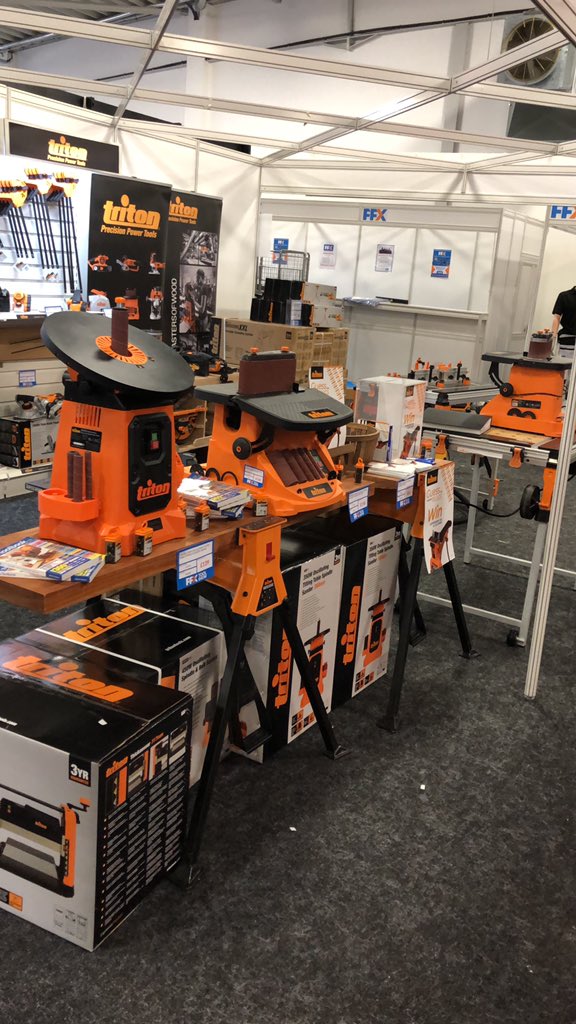 Team Triton is ready for tomorrow @FFXToolSupplies tool show at the Kent Events Centre! #tools #show #mastersofwood #event #wood #woodtools #woodworking