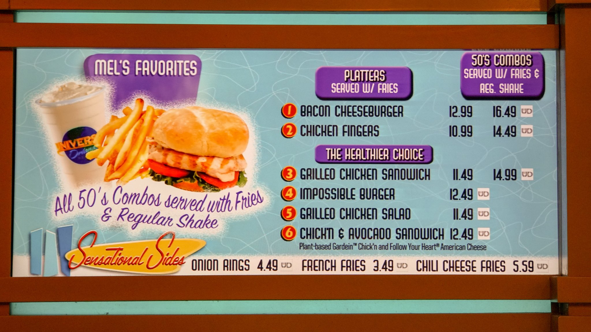 Bioreconstruct Current Menu In Mel S Drive In At Universal Impossible Burger Has Replaced The Long Standing Garden Burger T Co Ngphxn9mb4 Twitter