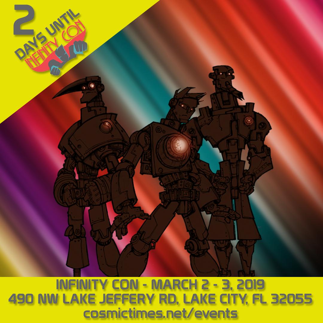 IN TWO DAYS - the boys are back! 
We will be bringing a limited supply of Deep Space Tragedy issue 4 to the <a href="/infinityconFL/">Infinity Con</a> in Lake City! 
#infinityCon #DSTForever #Robots #Rock #ComicCon
buff.ly/2PbUGw8