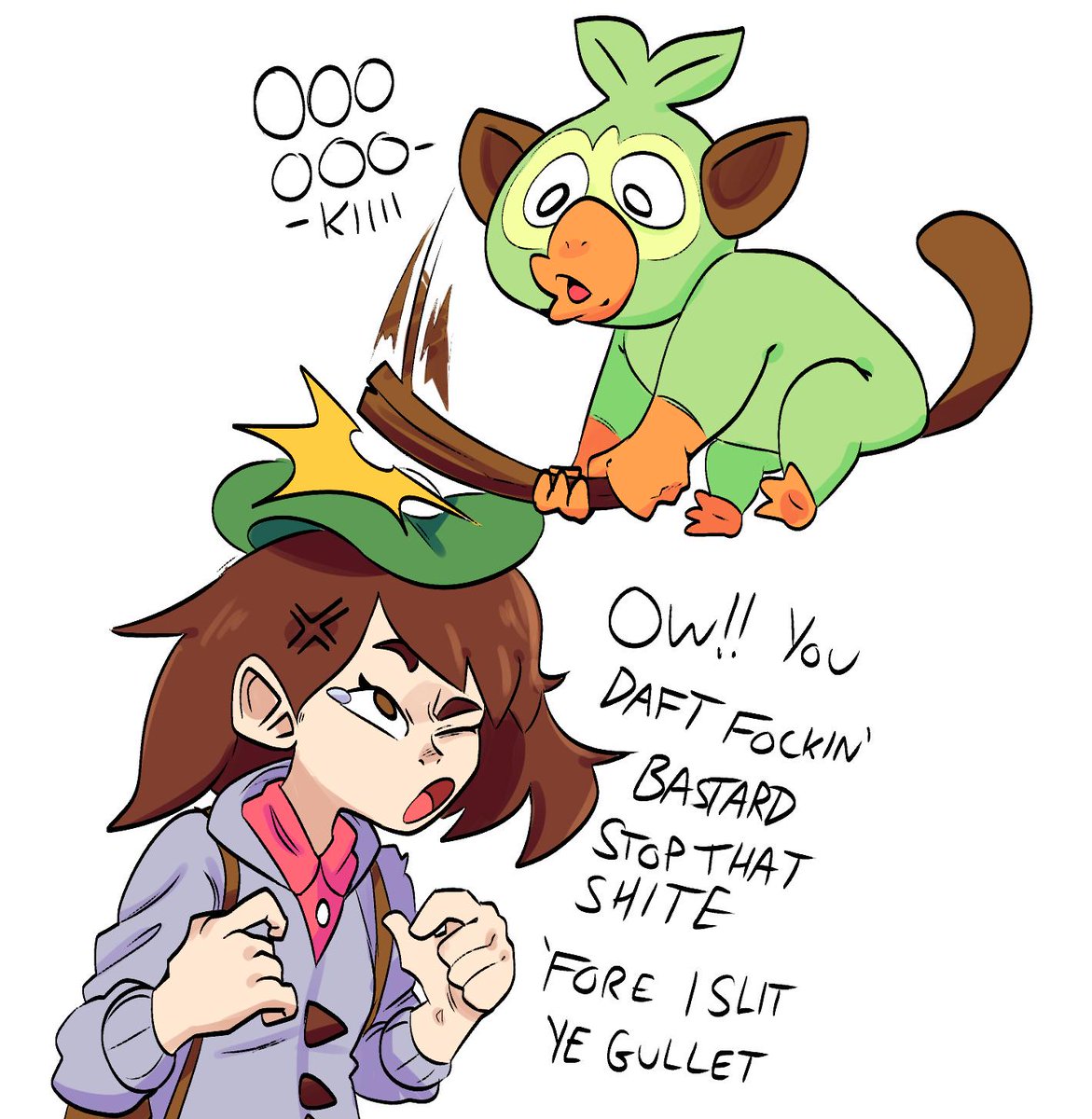 The Harsh Scottish Lass and her lil Grookey friend :) 