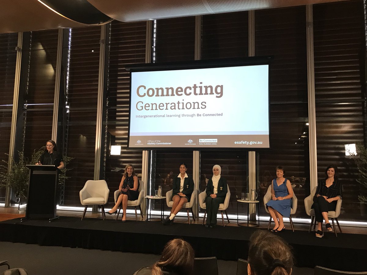 Q&amp;A Connecting Generations panel discussion led by <a href="/amandaj3rd/">Amanda Third</a> Watch LIVE now &amp; ask a question here esafety.gov.au/connecting-gen… to one of these dedicated Australian inter-generational learning advocates. Louise <a href="/AmanaLiving/">Amana Living</a> | Anna from lively social | School students Hiba &amp; Carmen