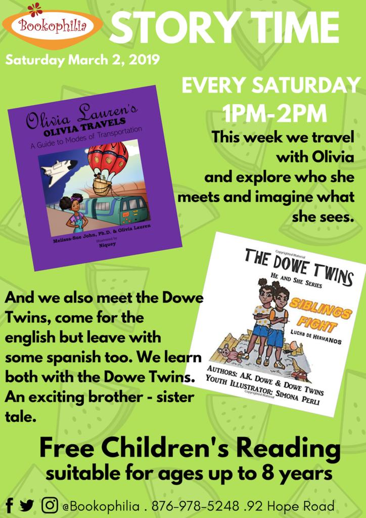 Bookophilia در توییتر Story Time Saturday March 2 2019 1pm 2pm Share The Adventures Of Olivia S Travels As We Journey With Olivia On Her Trip We Meet The People Wonder About