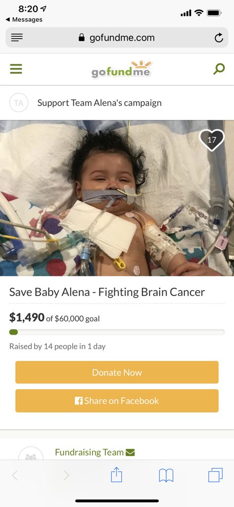 hhayzull's tweet photo. Please help my goddaughter! She just needs to live a normal life 🙏 Please share, retweet, subtweet! Anything helps!!! Cmon twitter do your thang!!! #fuckcancer #teamalena
https://t.co/RqfQGXYKxa https://t.co/PM7P5SnIYA