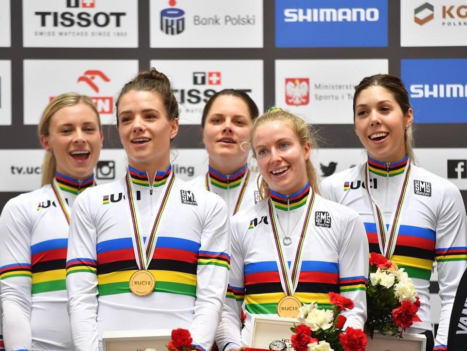 UNREAL. We are Team Pursuit WORLD CHAMPIONS!!!!!!!!!!!!😍😍😍😍😍 🌈🌈🌈🌈🌈🌈🌈 #Pruszków2019 #teampursuit #trackworlds2019 📷 swpix