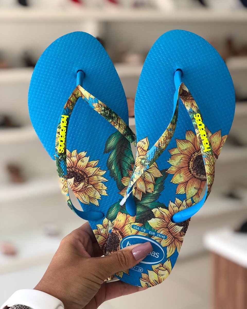 Olha que gracinha essa havaianas de girassol 😍🌻