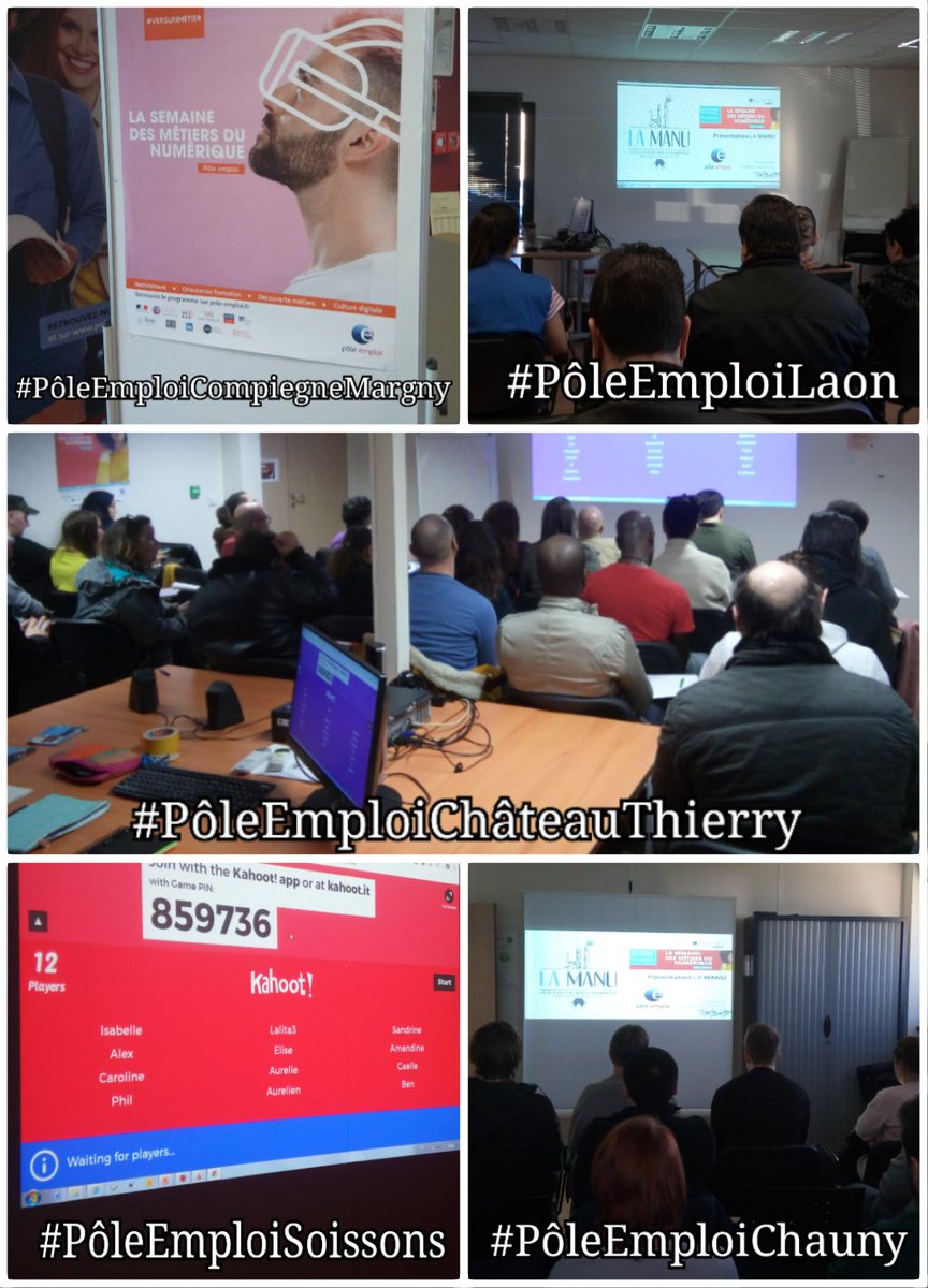 💻👾Semaine des Métiers du Numérique🔝5 jours pour découvrir des métiers et des formations avec  <a href="/LaManuFormation/">La Manu</a> Soissons📱Projets, échanges, quizz et rires😁Merci à tous !✌ @pole_emploi
 @poleemploi_HDF #Aisne  #Oise  #Numérique