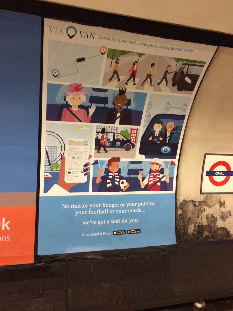 Mr_Meerkat's tweet photo. @viavan_lon Hello from Oval - spotted this morning #ViaVanTube https://t.co/t4SSBjN5oP