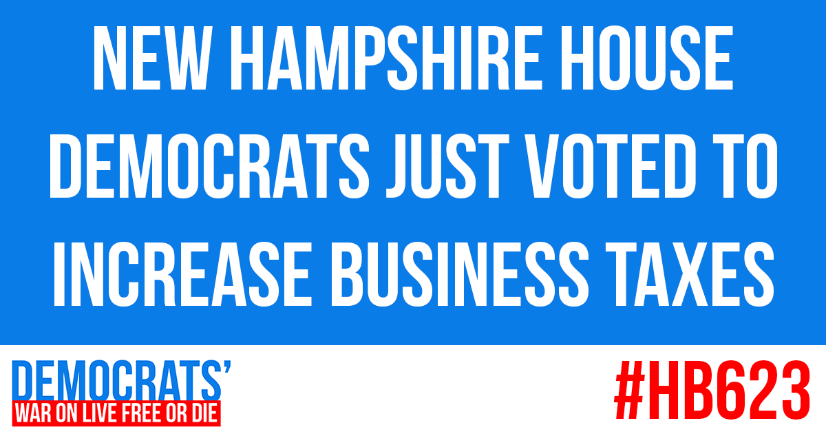 NHGOP's tweet photo. .@NHHouseDems just voted to increase taxes on employers in the Granite State. #nhpolitics #HB623 https://t.co/UCKAvbNuvY