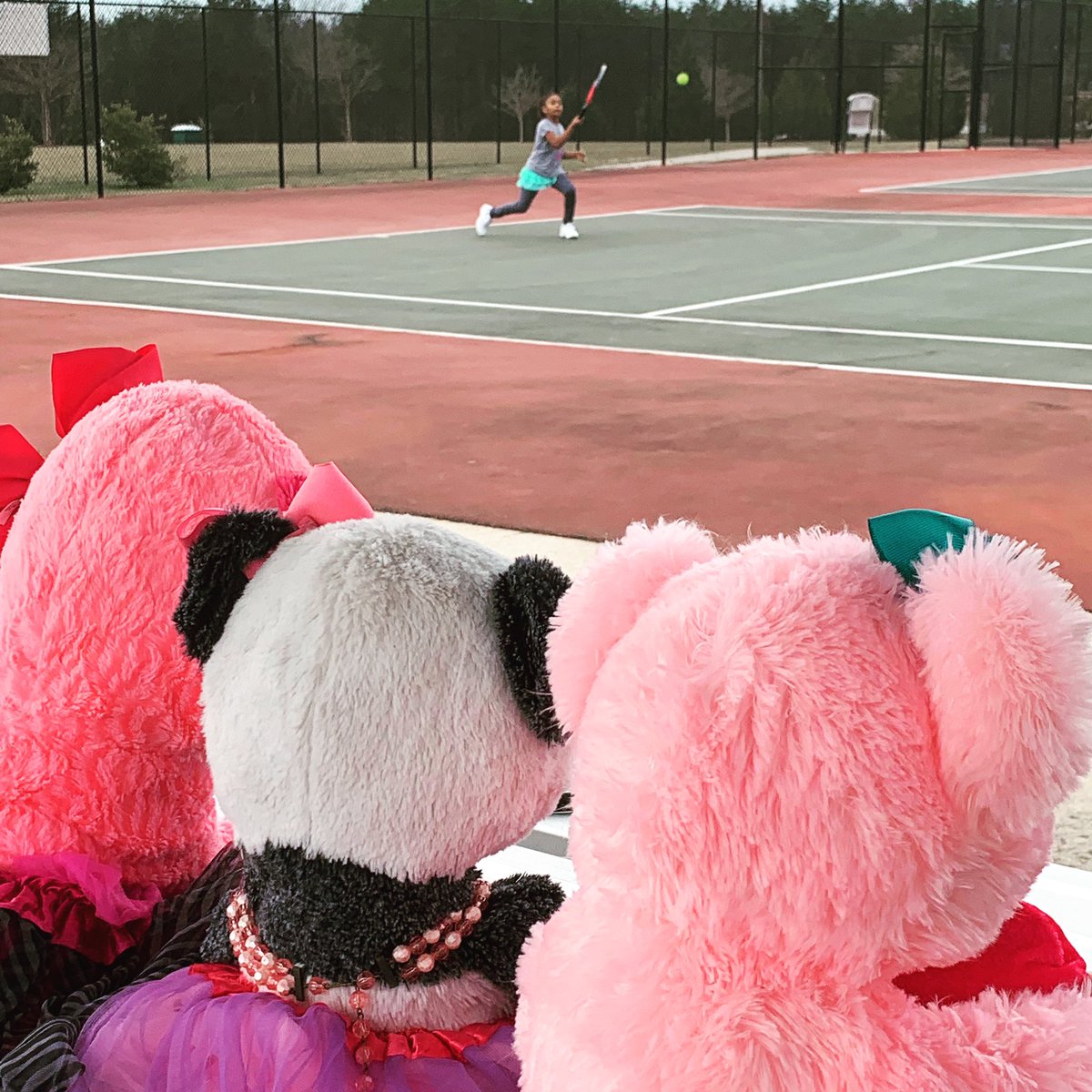 I love the fact that she likes being a little girl. Leila never leaves home without her babies. #brownbeauty #beautifullyblended #tennislove #tennislife #athlete #herstuffedbabies #usta #ustasouthern #headambassador #shesonly8 #leilagarrisonhunter