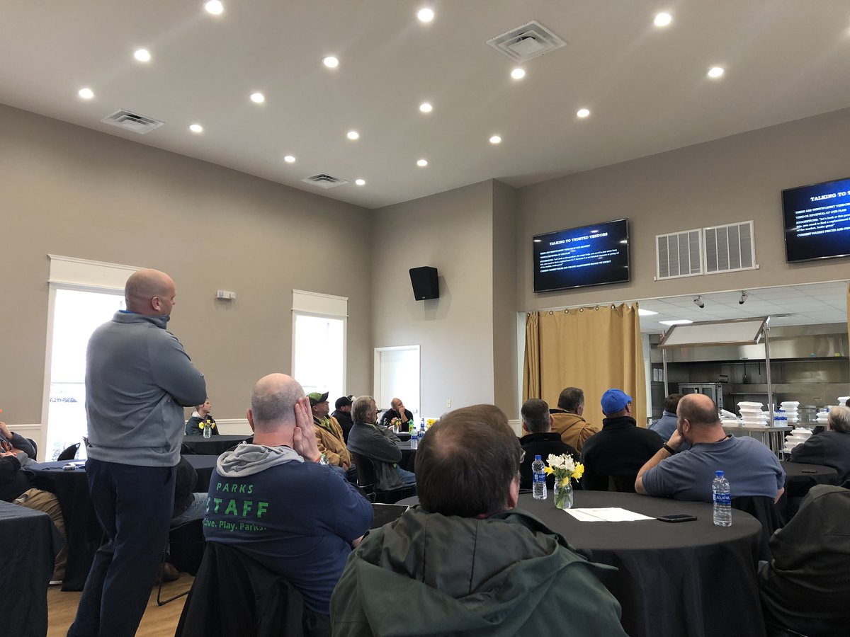 Really enjoying hearing <a href="/kysteeler/">Marcus Dean</a> talk about maintenance economics at <a href="/KRPS/">KY Rec Park Society</a> maintenance workshop.