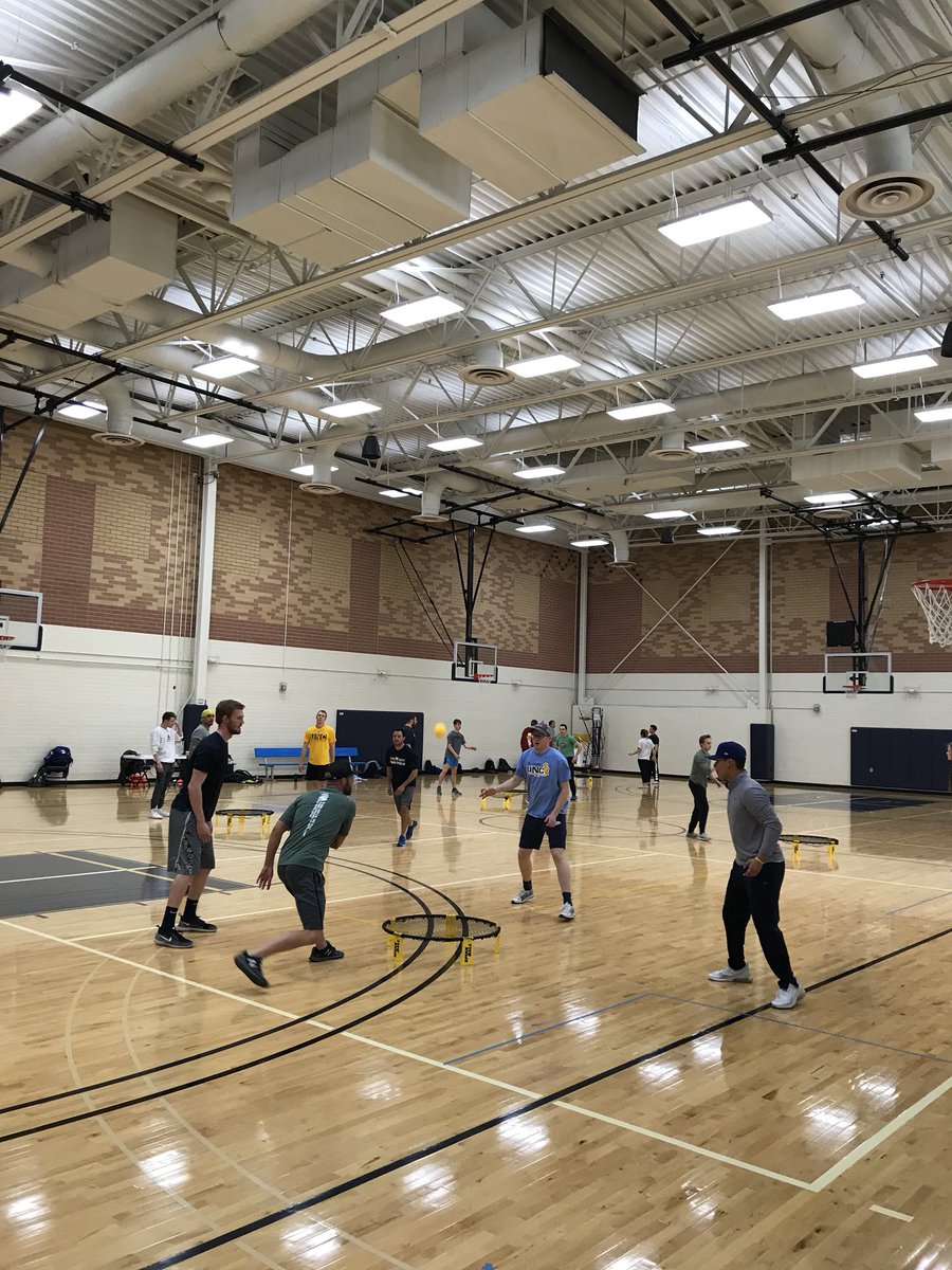 DrJnnMcM's tweet photo. @UNCSportPed #SES240 showing off their skills and tactical prowess in our @Spikeball unit! Teaching through the Tactical Games Approach Ss are learning offensive and defensive strategies in this boundary-less game! #PhysEd #PETE @UNC_Colorado https://t.co/FBarhfJV5X