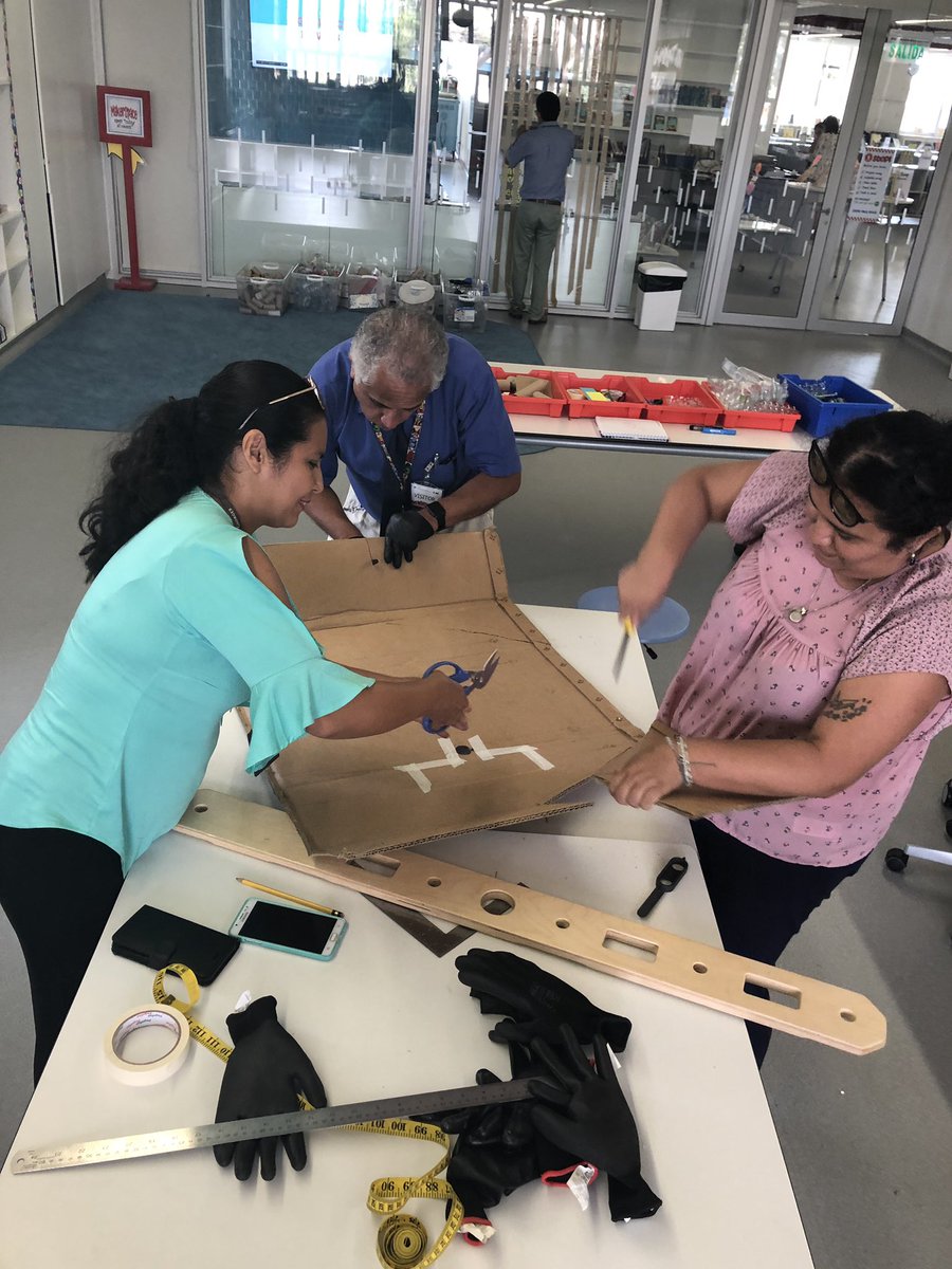 iLearnDSilva's tweet photo. Saint George #educators visited our #makerspace &amp; #FDRFabLab to learn about the #makermovement! This was a hands-on visit though #cardboardchallenge #FDRrocks @Mister_Kite @Rociobell21 @ppalayo #peru #educacion #educhat #edtech https://t.co/g7gixa2C0g