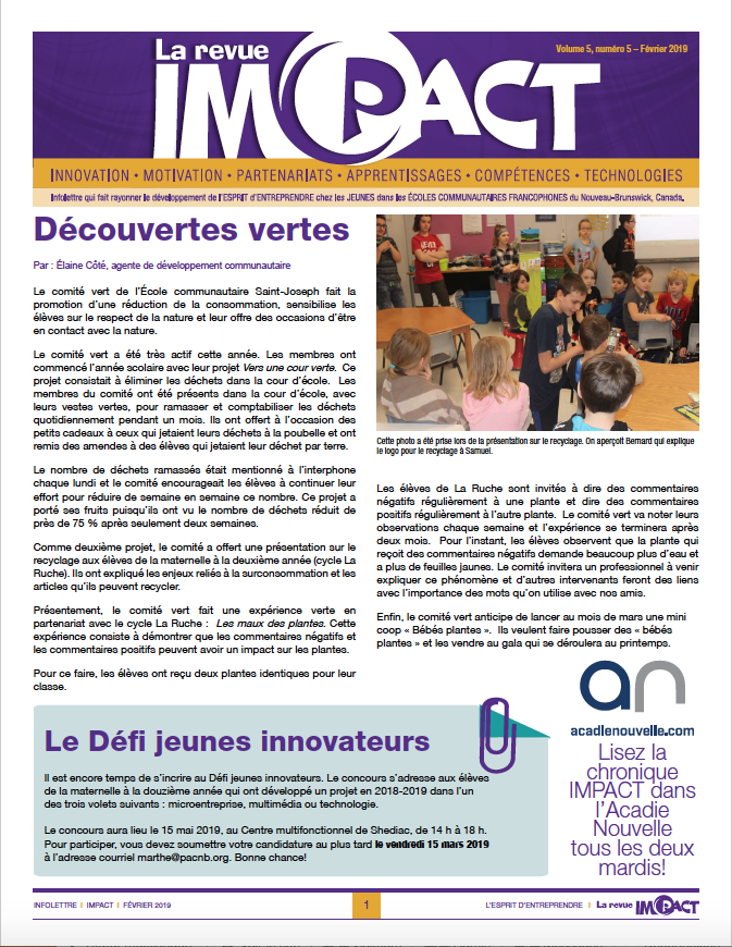 PACnb_org's tweet photo. [À partager] 👉Revue IMPACT-février 2019👈 À lire en ligne : https://t.co/rC6AuCYRGI #projetPAC #PACnb #DSFNO #DSFNE #DSFSud https://t.co/ZIi6K2JBtU