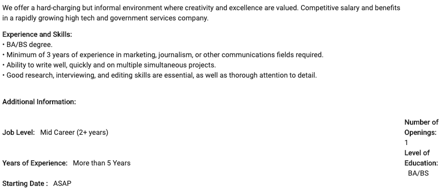 KatrinaKibben's tweet photo. If you're confused why candidates ghost companies, go to any job board and search for any job. They go into their search with such excitement, motivation and drive. Then they see... this. 

I don't know about you but I'm not hyped. https://t.co/mcMmF2BcOZ