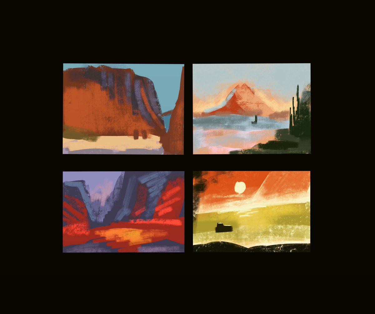 SketchinSesh's tweet photo. Some colour thumbnail studies from last night’s #sketchinsesh at @farsetlabs 4-5mins each! #conceptart #thumbnailstudy #colourtheory https://t.co/rUzWL5yT8C