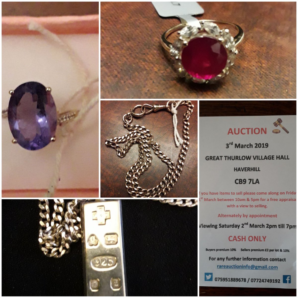 Here are just a few of the items of jewellery entered into our sale on the 3rd of March at Thurlow village hall. Come and view all the lovely things on offer. Saturday 2 till 8.#auction #SUFFOLK #jewellery #dayoutinsuffolk #visitclare #Haverhill